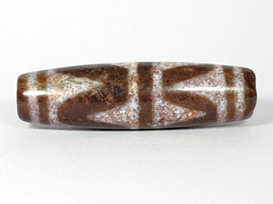 New Double Wave Motif Dzi Bead with Bloodspots