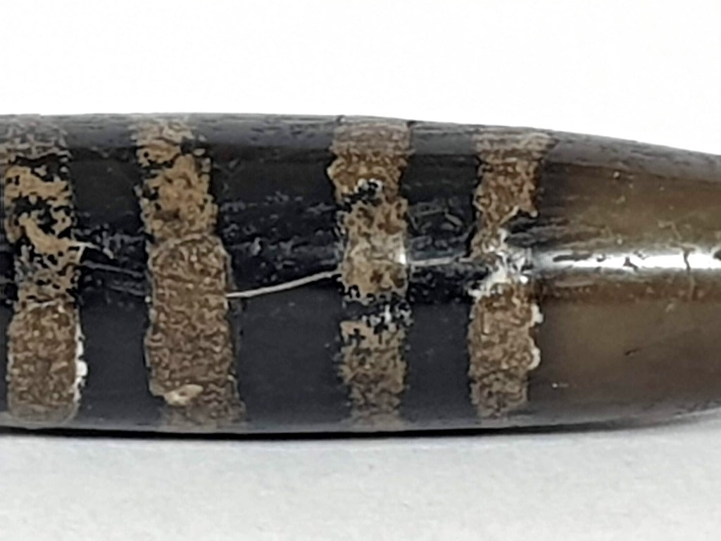 Rare Ancient Seven Stripe Chung Dzi" Description: "Authentic and rare ancient Seven Stripe Chung Dzi bead, a treasured artifact from the past. This bead holds immense historical significance and is extremely old."