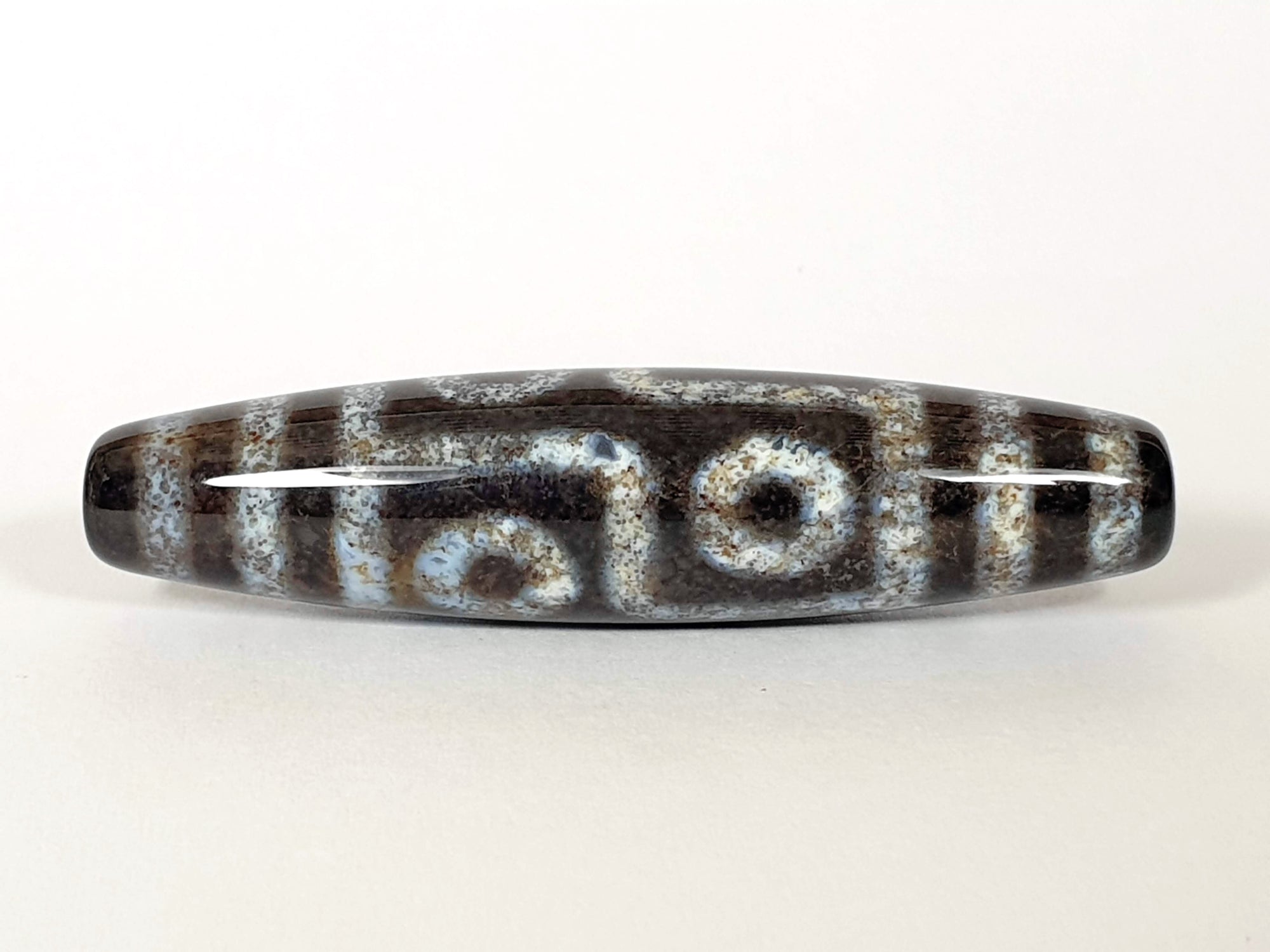 New Six Eye Motif Dzi Bead With Extreme Bloodspots