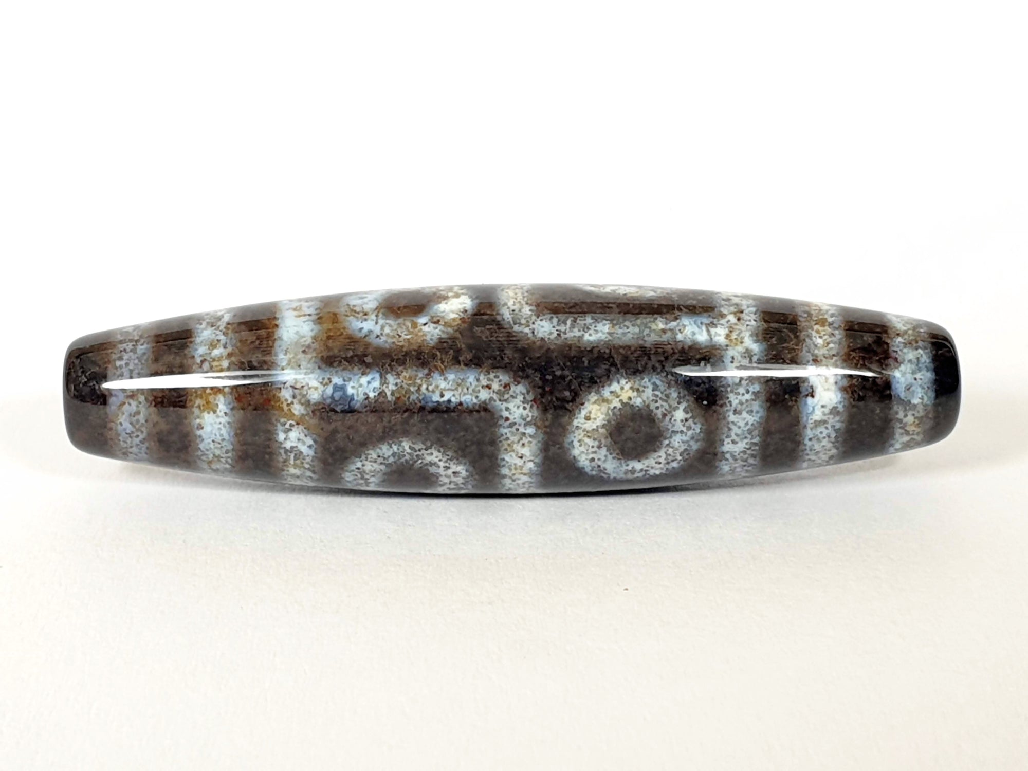 New Six Eye Motif Dzi Bead With Extreme Bloodspots