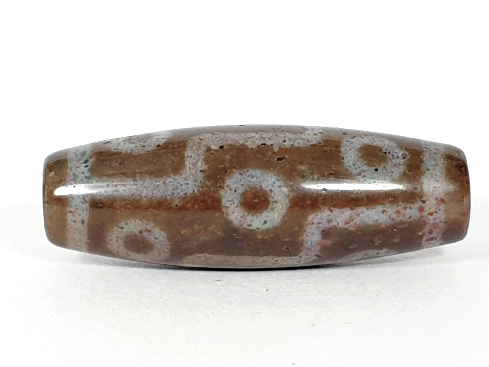 New Nine Eye Motif Dzi Bead With Bloodspots (2)