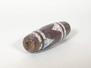 Pair of New Tiger Tooth Motif Dzi Bead With Bloodspots