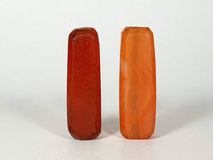 Pair of Ancient Faceted Carnelian Beads (AC-001)