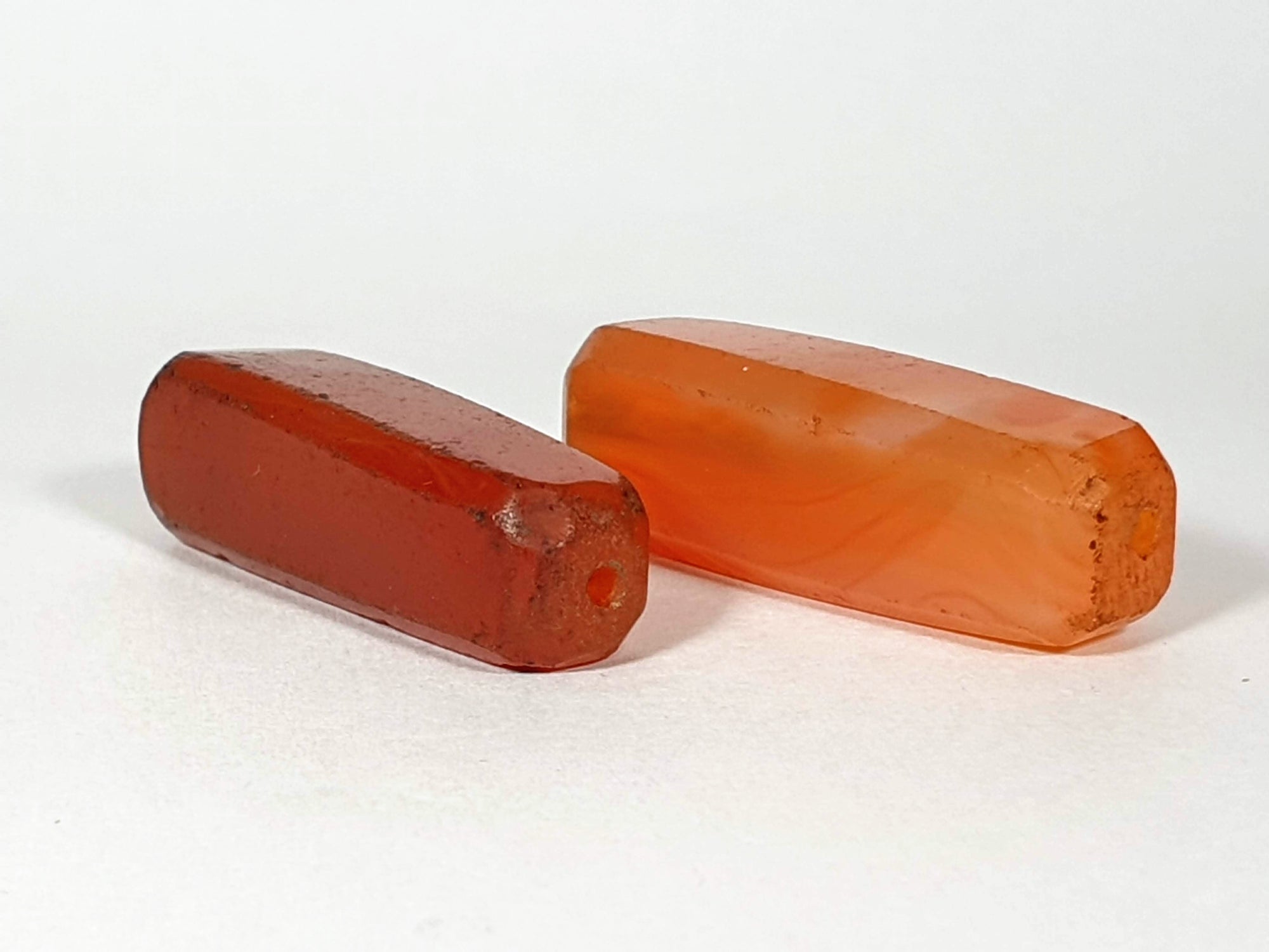 Pair of Ancient Faceted Carnelian Beads (AC-001)