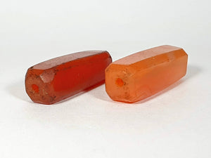 Pair of Ancient Faceted Carnelian Beads (AC-001)