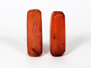 Pair of Ancient Faceted Carnelian Beads (AC-002)