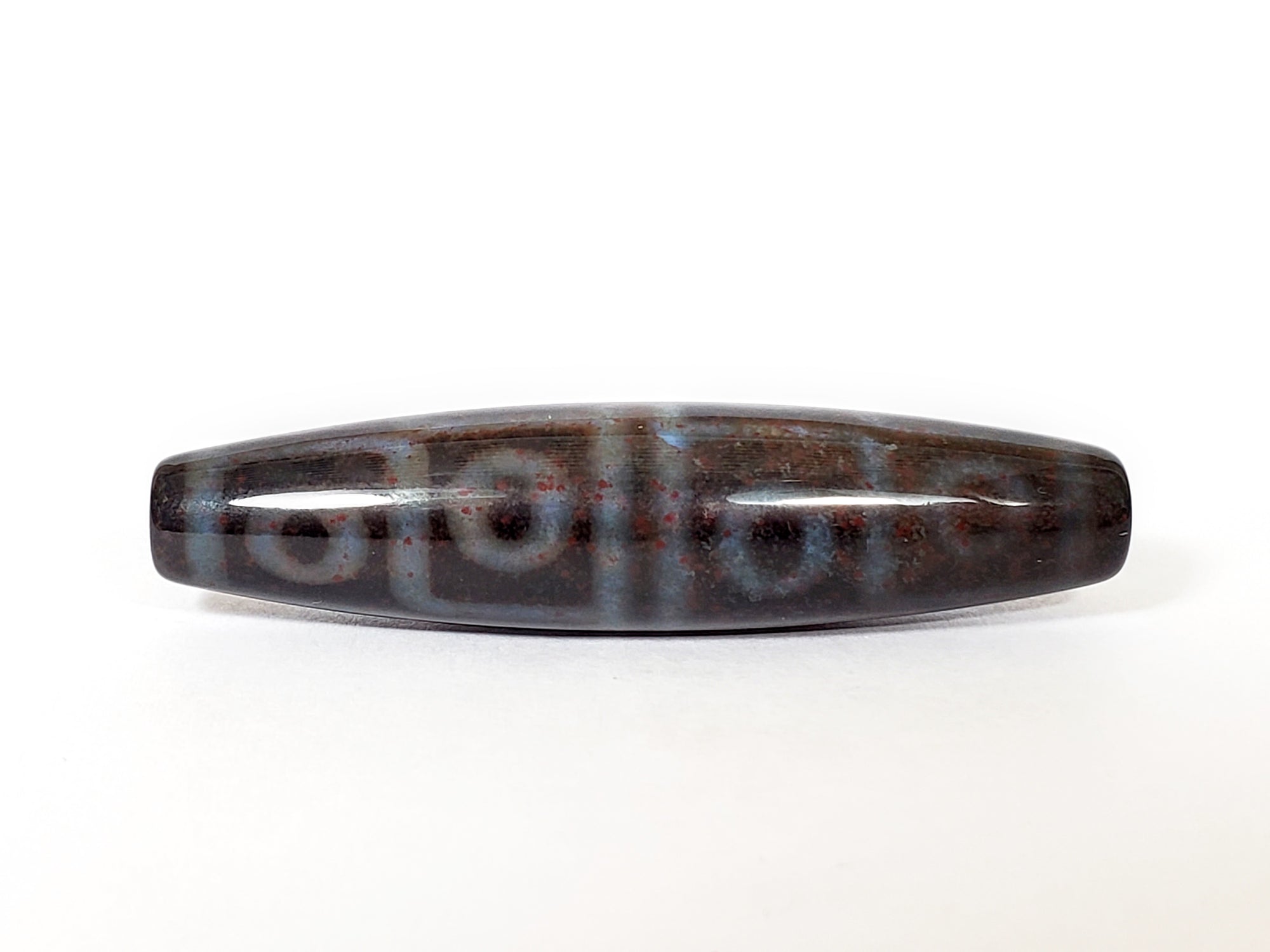 New Twelve Eye Motif Dzi Bead With Bloodspots (1)