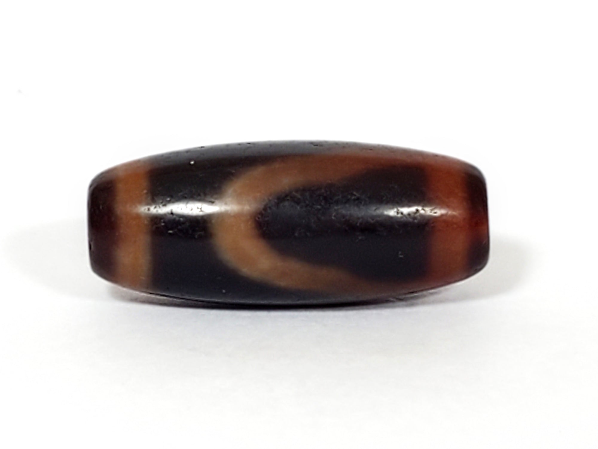 One Eye & Mountain Motif Dzi Bead With Rare Bloodspots (1)