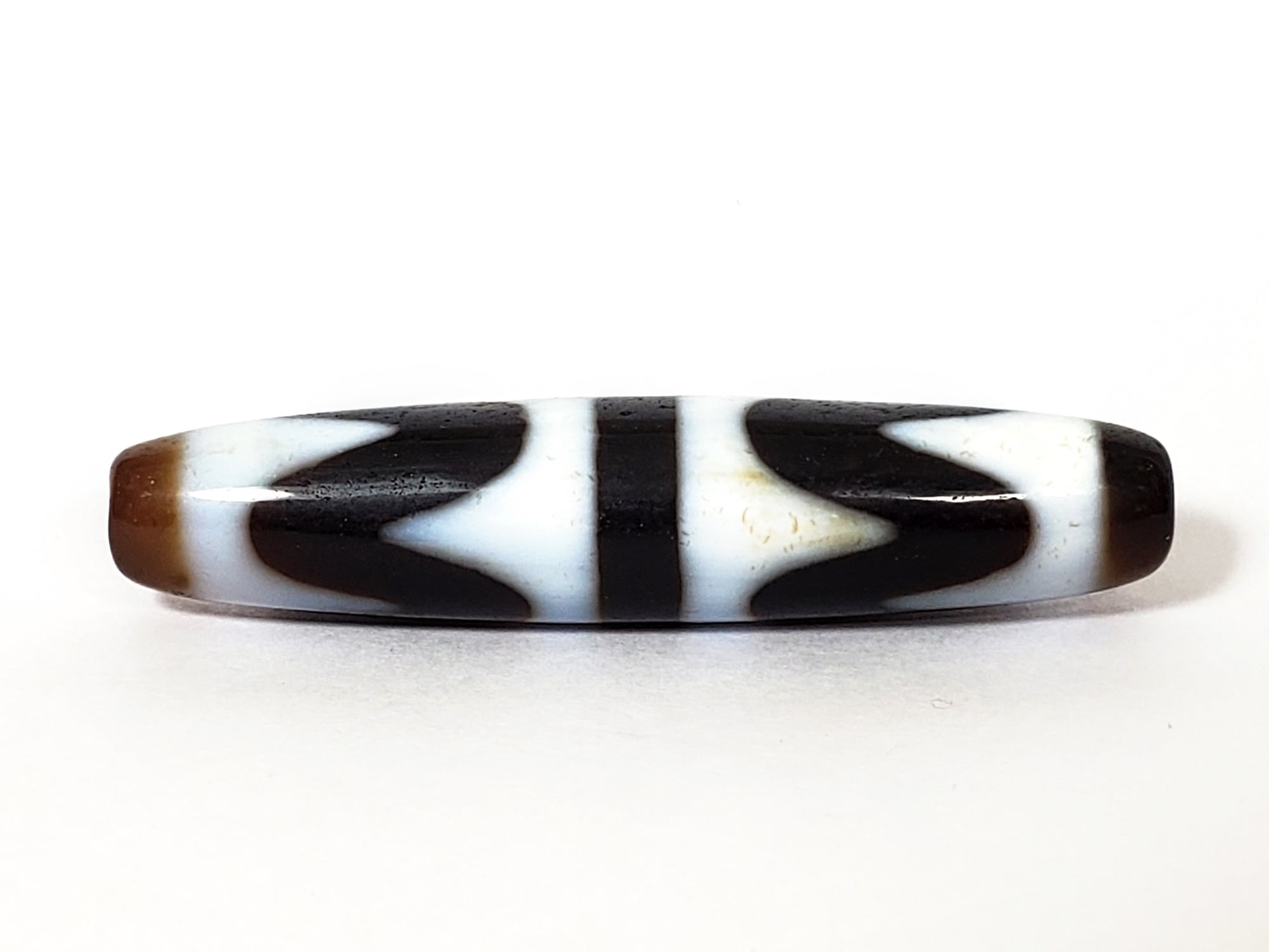 newly crafted double wave dzi bead