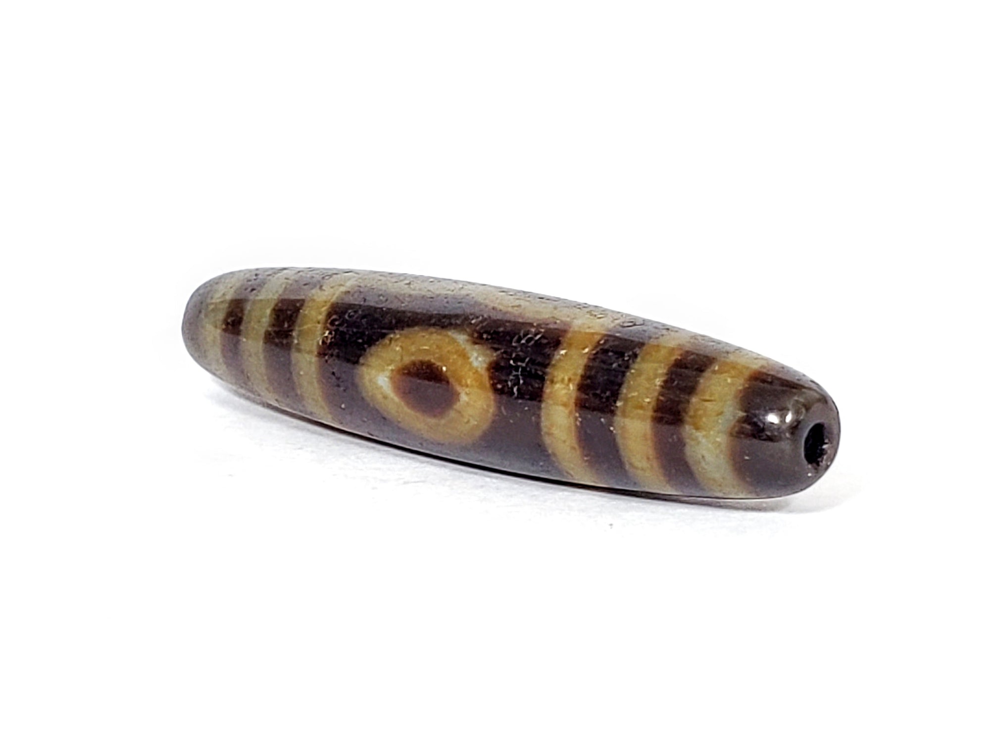 New Faux Antique Three Eye Dzi Bead