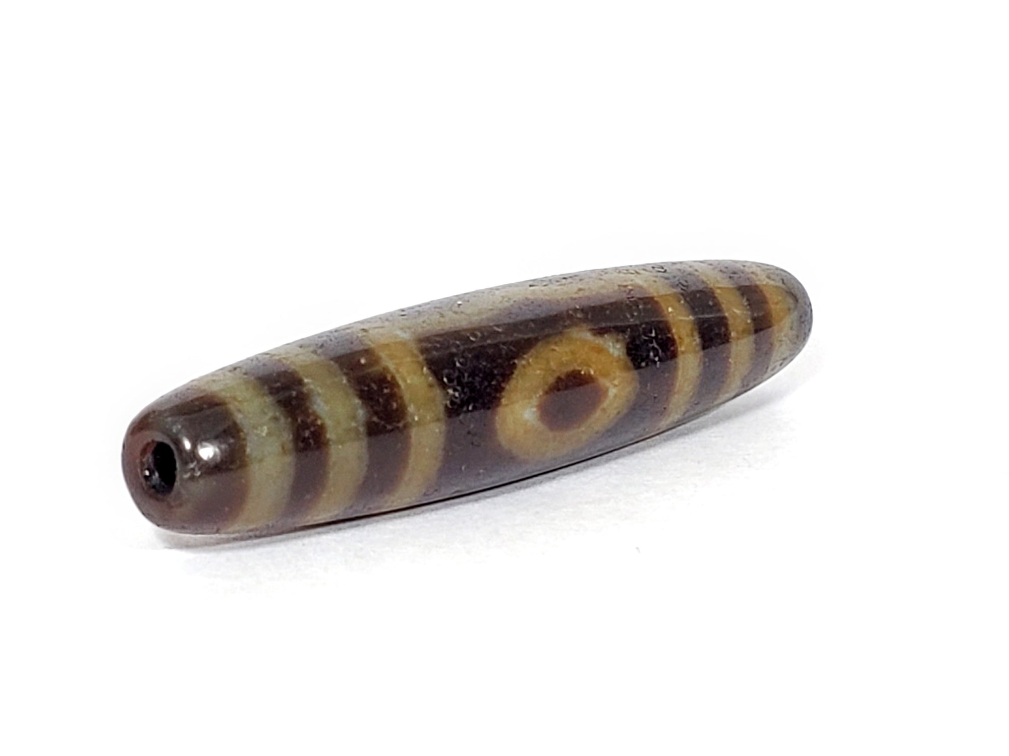 New Faux Antique Three Eye Dzi Bead