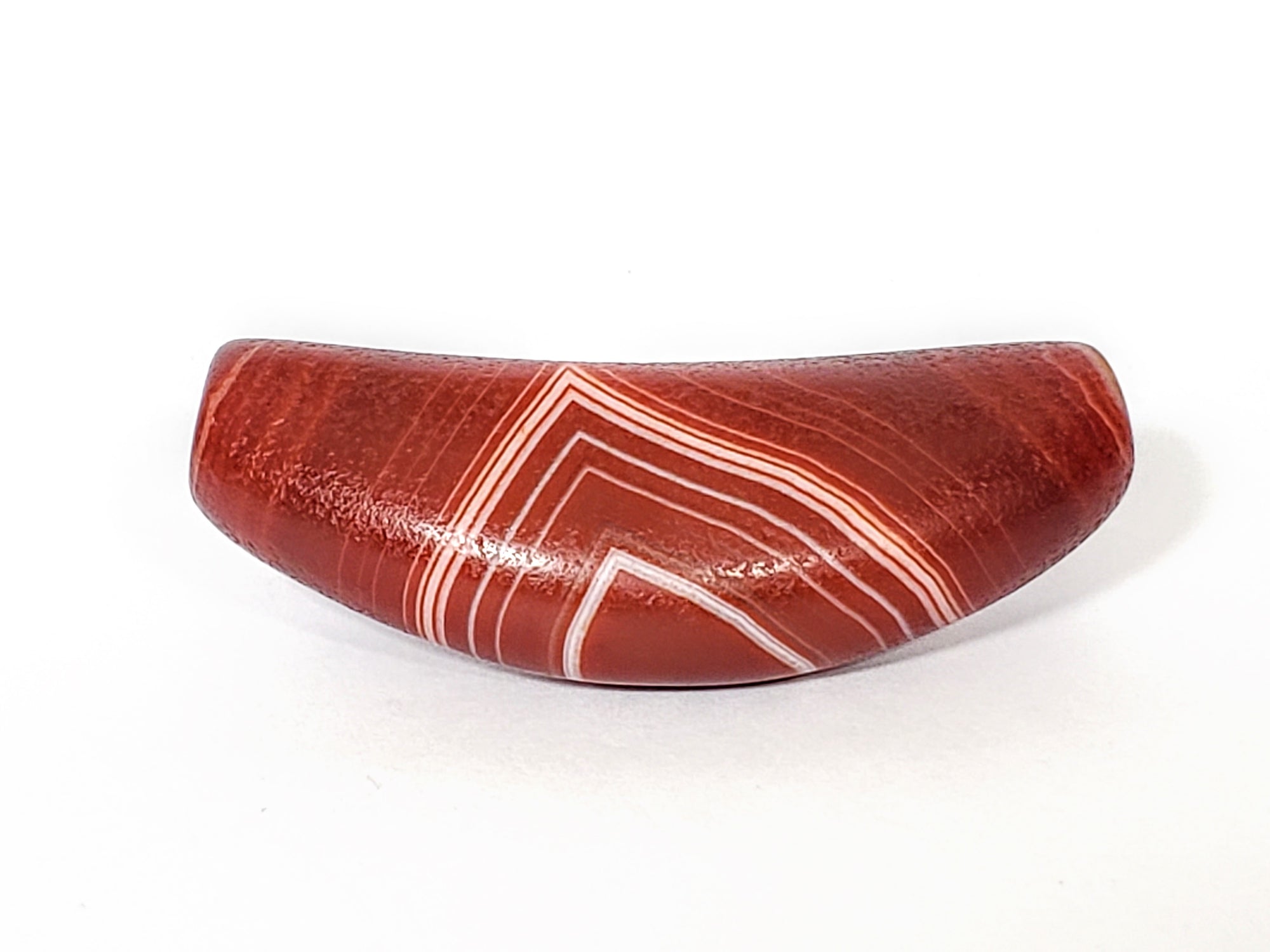 New Bow Shaped Natural Banded Agate Dzi Bead (Nat-B-12)