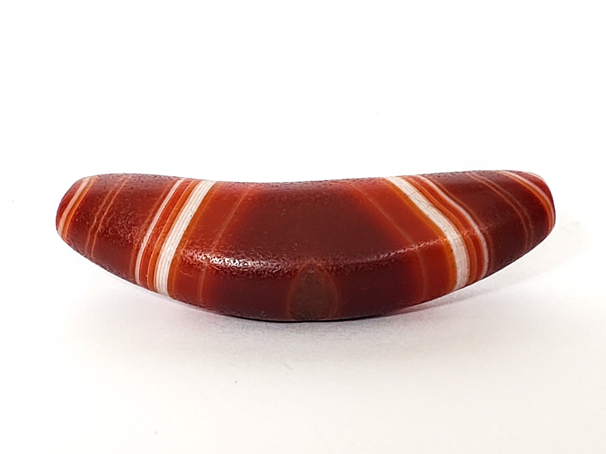 New Bow Shaped Natural Banded Agate Dzi Bead (Nat-B-13)