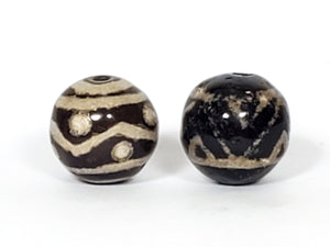 Pair of New Faux Antique Round Beads