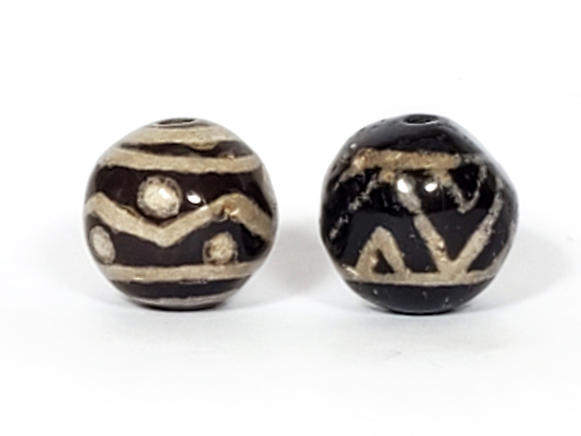 Pair of New Faux Antique Round Beads