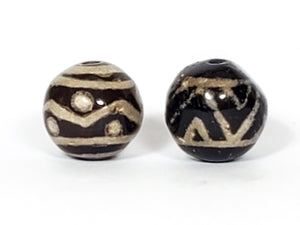 Pair of New Faux Antique Round Beads