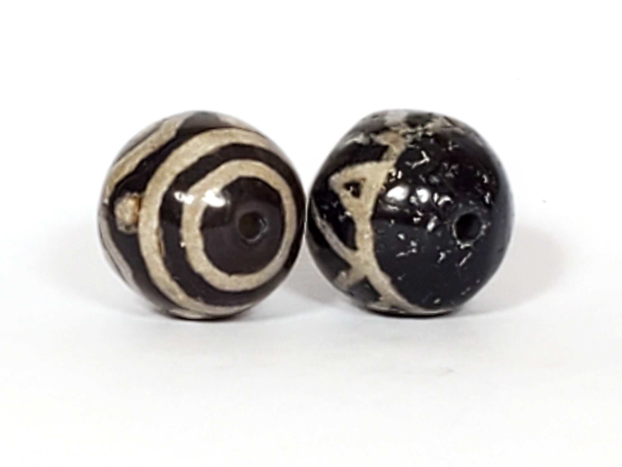 Pair of New Faux Antique Round Beads