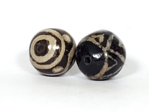 Pair of New Faux Antique Round Beads