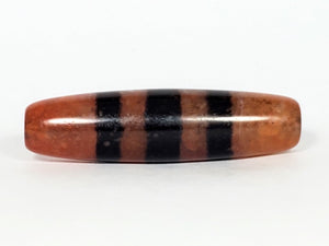 Five Stripe Chung Dzi - 措思天珠" Description: "Authentic Five Stripe Chung Dzi bead known as 措思天珠. This ancient bead showcases its unique five stripe pattern and carries cultural significance