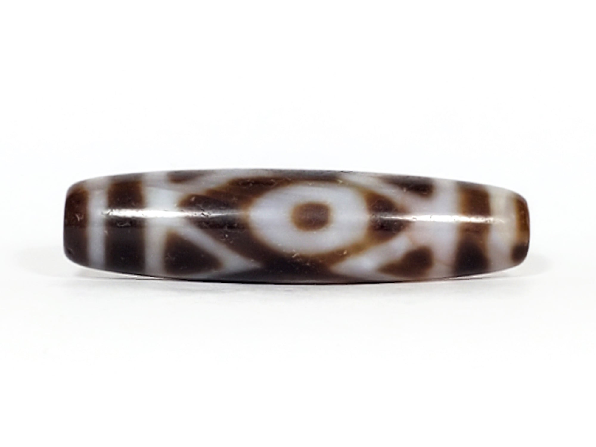 New Three Eye & Tiger Tooth Motif Dzi Bead (ND-ThE-1)