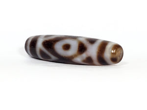 New Three Eye & Tiger Tooth Motif Dzi Bead (ND-ThE-1)