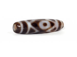 New Three Eye & Tiger Tooth Motif Dzi Bead (ND-ThE-1)