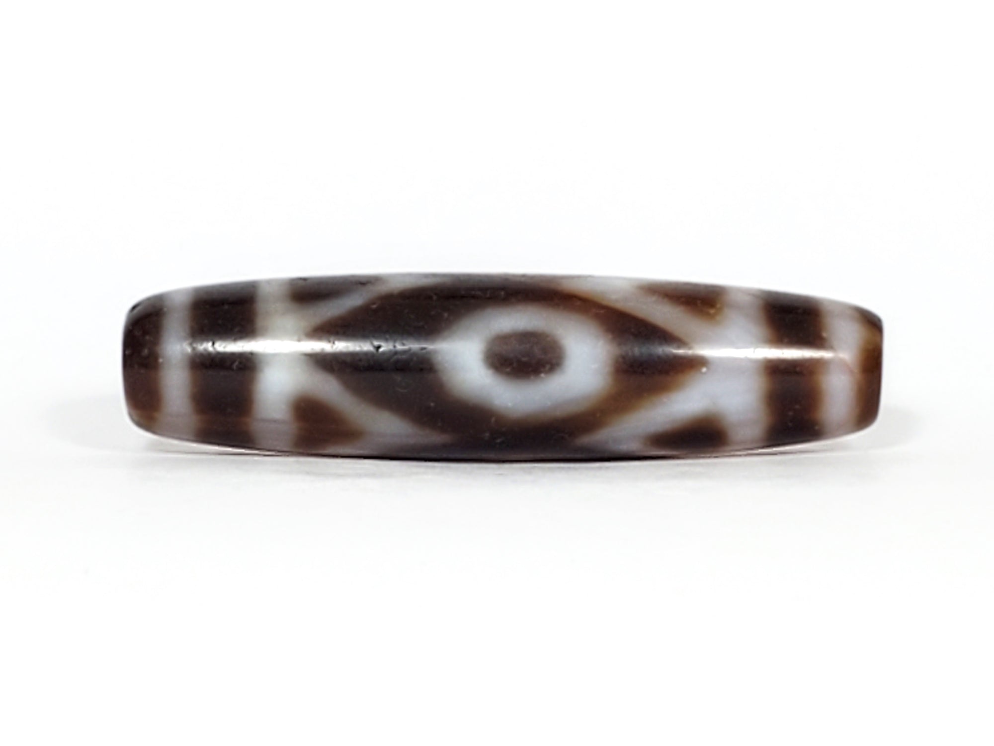 New Three Eye & Tiger Tooth Motif Dzi Bead (ND-ThE-1)