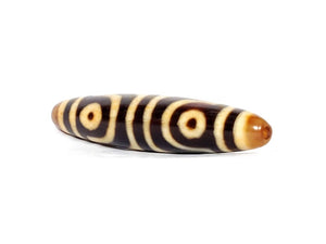 Ancient Four Eye & Tiger Tooth Motif Dzi Bead (TiD-FoETT-01)