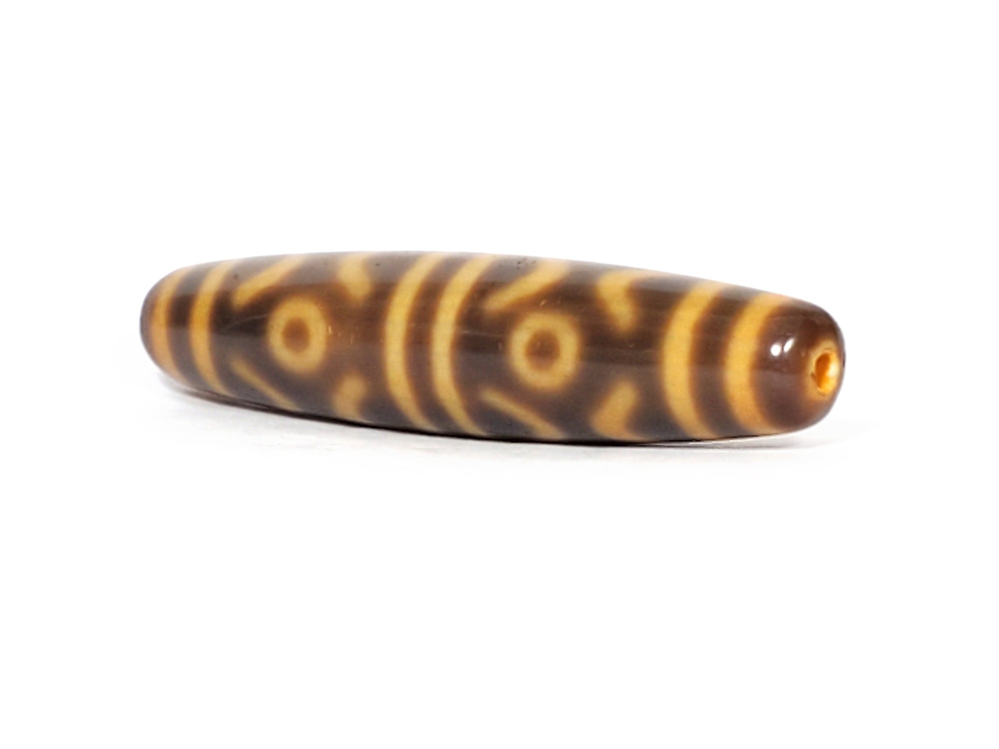 Antique Six Eye & Tiger Tooth Motif Dzi Bead