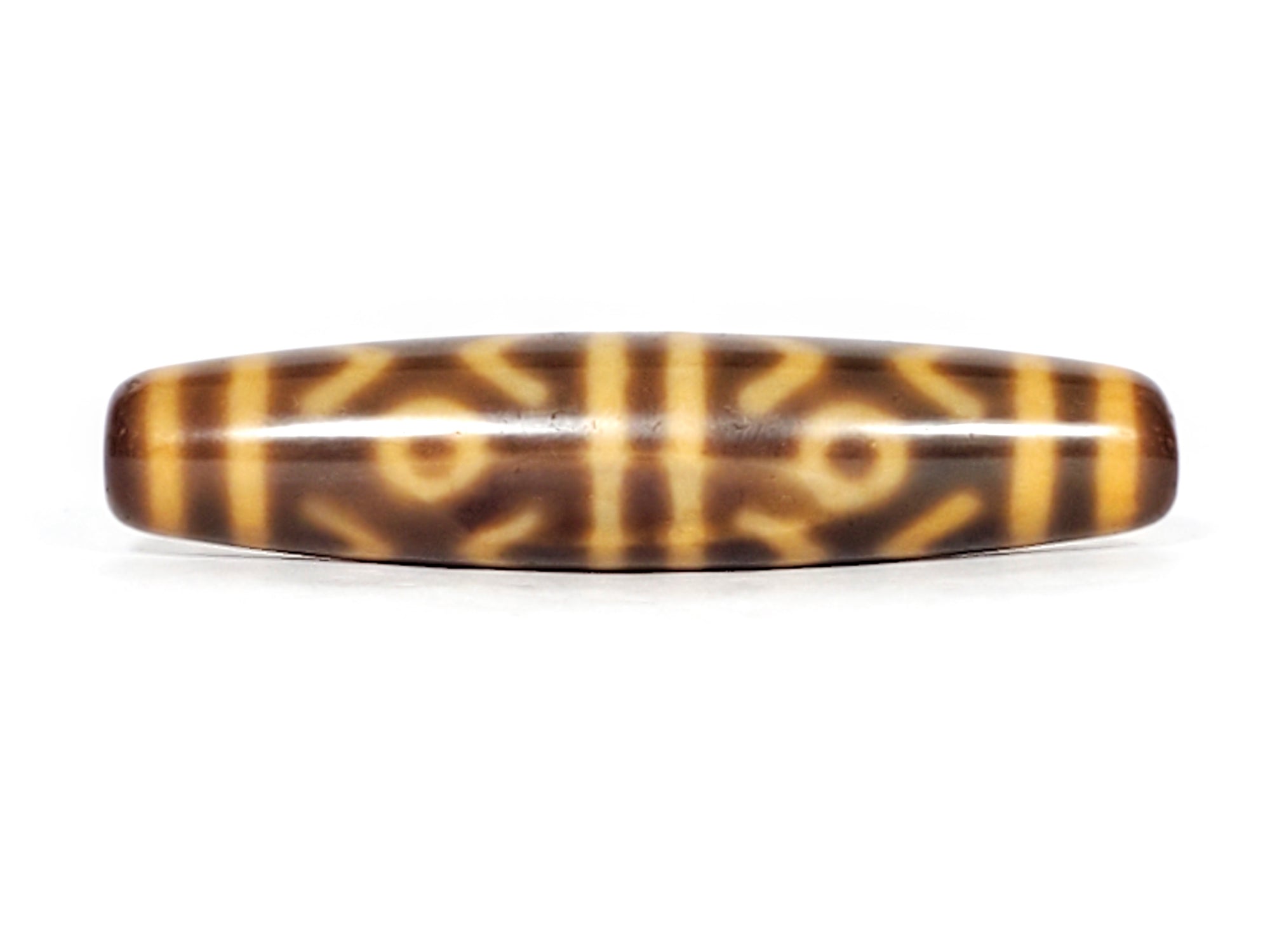 Antique Six Eye & Tiger Tooth Motif Dzi Bead