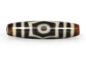 real Tibetan dzi bead with three eye motif