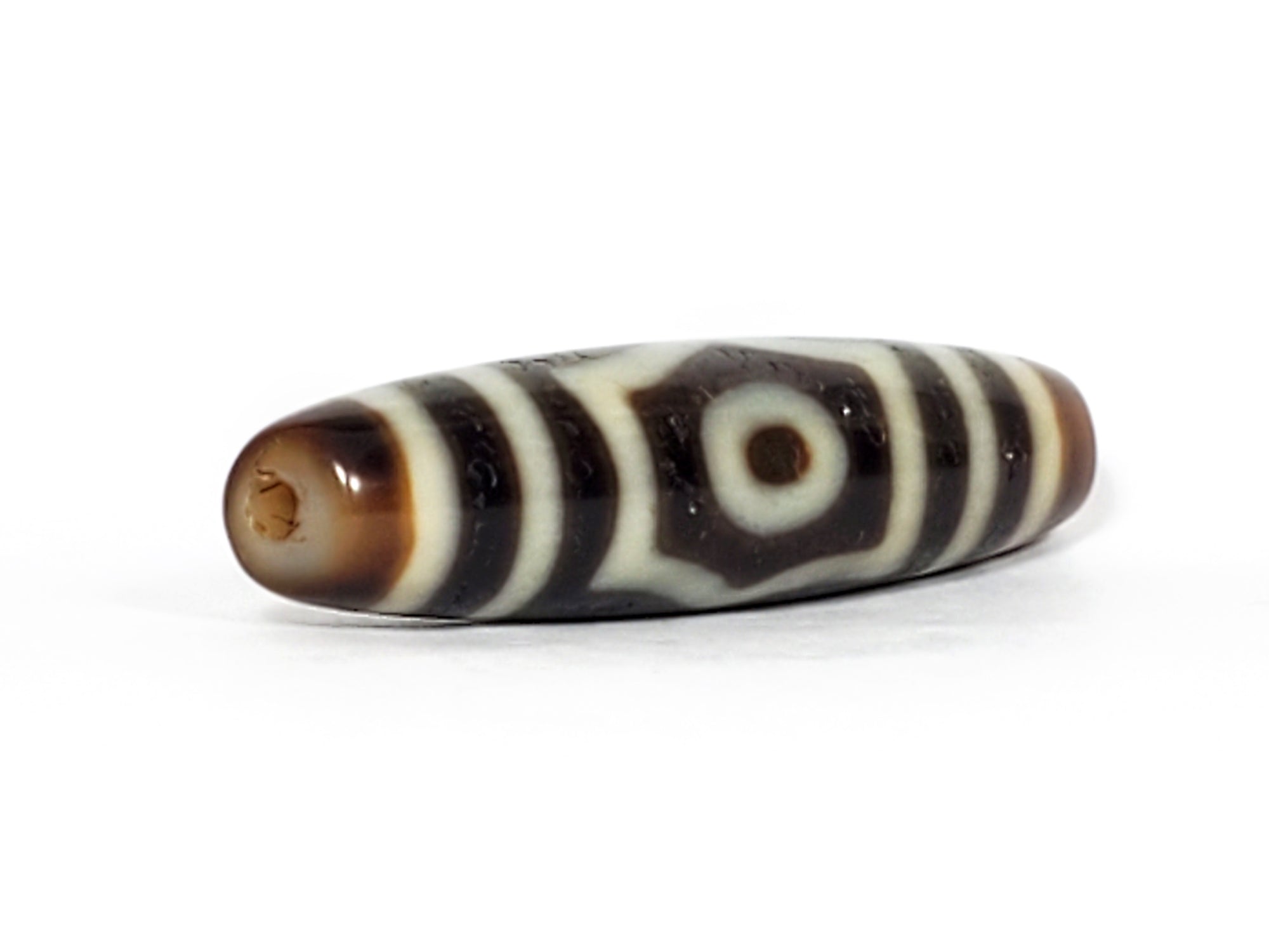 Antique Three Eye Motif Dzi Bead (TiD-ThE-200-8B)