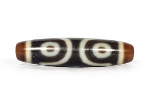 Antique Three Eye Motif Dzi Bead (TiD-ThE-200-8B)