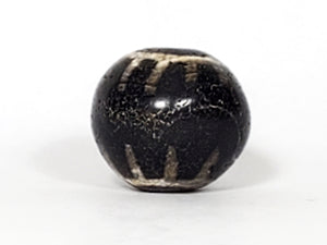 Ancient Round Lotus Motif Dzi Bead (AZ-014)