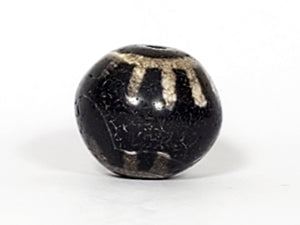 Ancient Round Lotus Motif Dzi Bead (AZ-014)