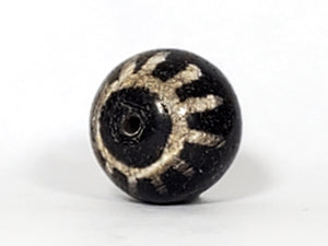 Ancient Round Lotus Motif Dzi Bead (AZ-014)