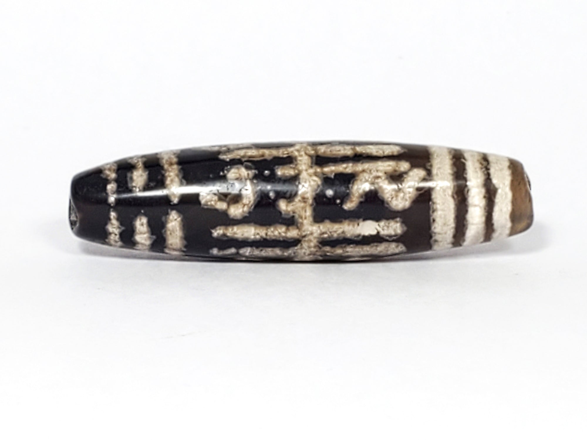 Antique Waves & Bars Motif Dzi Bead