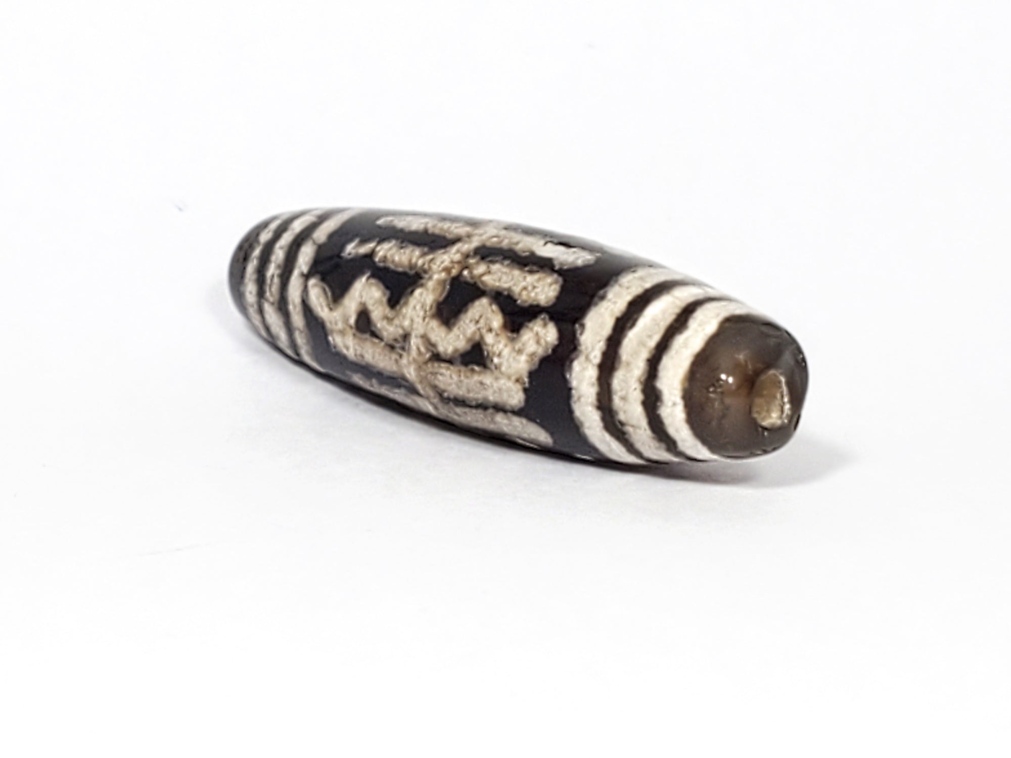 Antique Waves & Bars Motif Dzi Bead